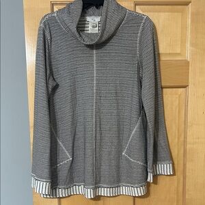 Reversible Striped Cowl Neck Tunic/Top